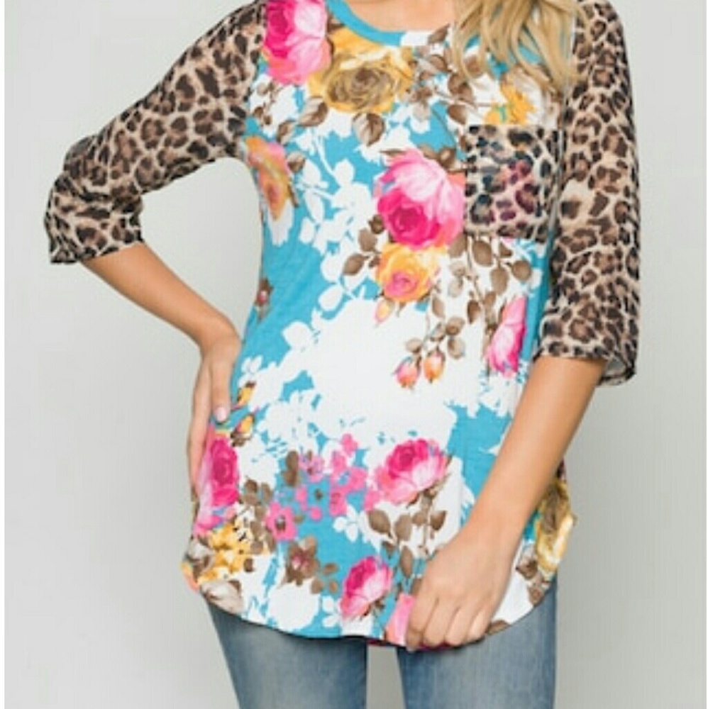 Floral & Cheetah Tunic